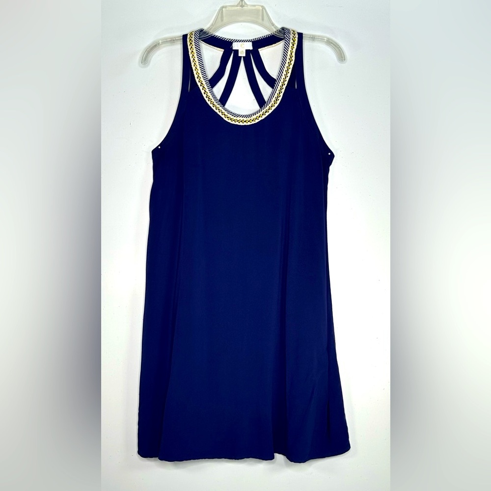 Charming Charlie “C” Popover Summer Dress Strappy Back Corded Neckline Sz M - Picture 2 of 6